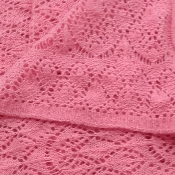 Enzo Mantovani Wool Cashmere Pink Knitted Crochet Scarf wrap - Picture 11 of 13